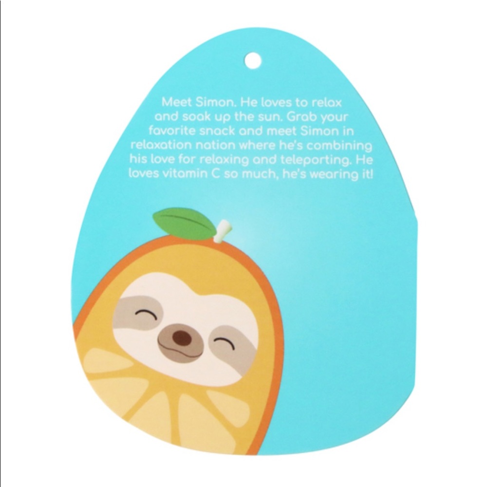NWT 7.5” Simon the Sloth in Orange 🍊Squishmallow - Picture 2 of 2